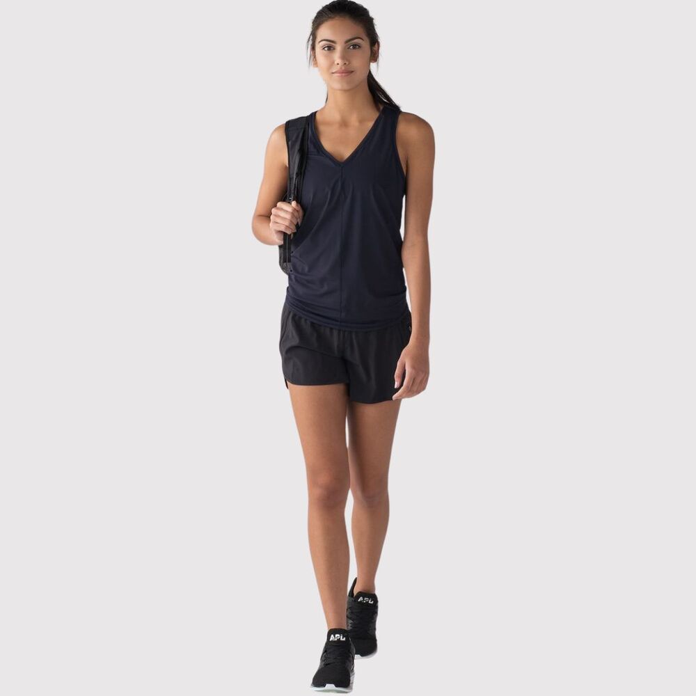 Lululemon Womens Shorts Black Tracker Swift Athletic Stretch Running Size 10